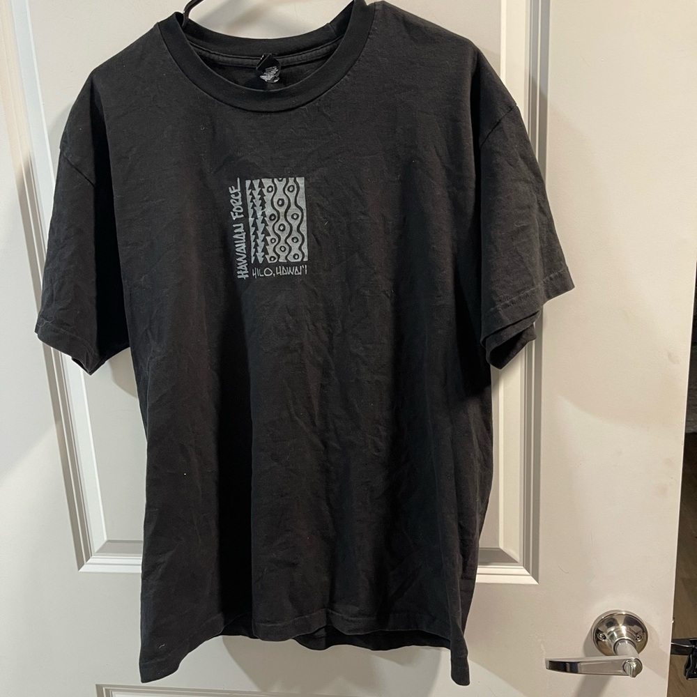 Hanes Beefy Black Short Sleeve Tee with Graphic Size Large
